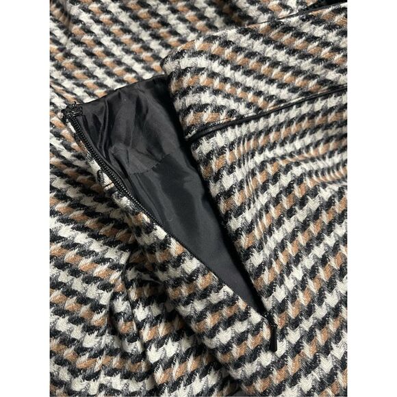Talbots Women’s Tan Black Ivory ALine Lined Houndstooth Wool Skirt Petite 14 - Picture 10 of 13